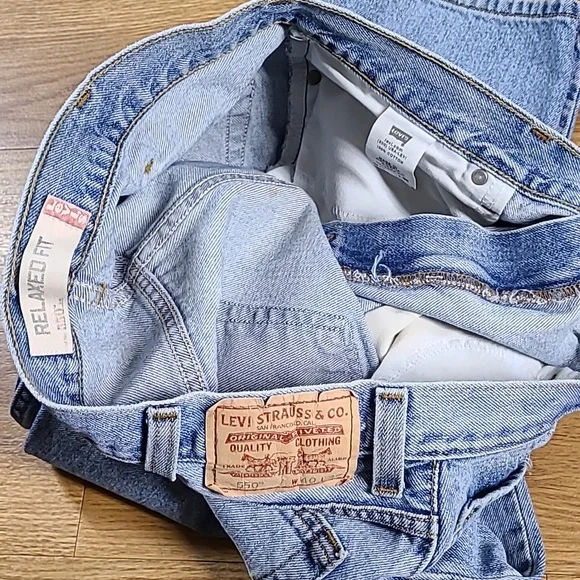 1990s LEVIS 550 MENS 40x27 VINTAGE PRE-OWNED RELAXED FIT DENIM STRIGHT JEANS - Picture 5 of 8